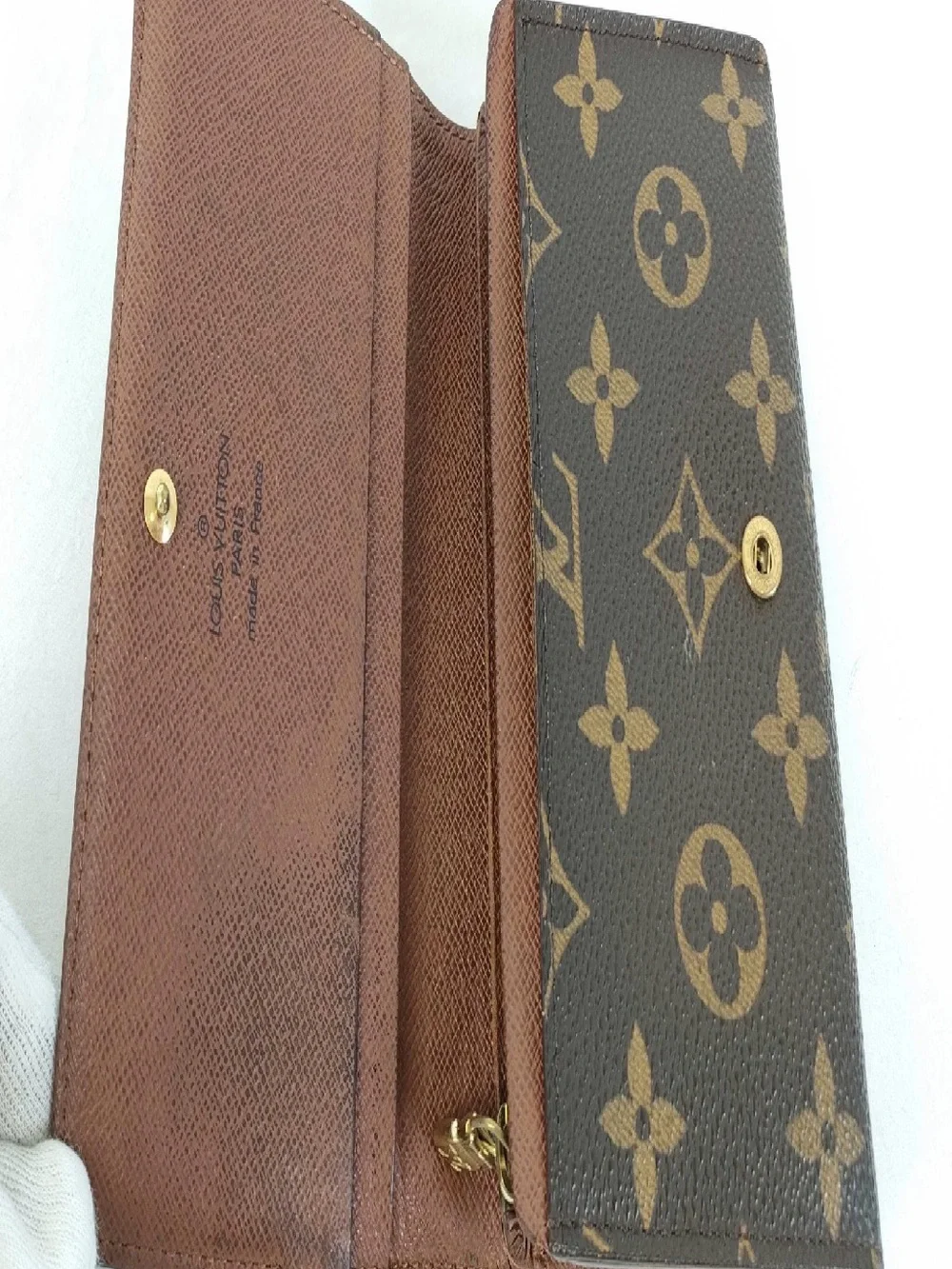 Louis Vuitton Monogram Canvas Tressor Wallet in Brown and Gold